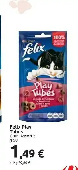 Carrefour Market Purina Felix Play Tubes Gusti Assortiti offerta