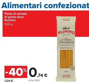Carrefour Rummo Pasta di semola offerta