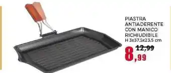 Happy Casa PIASTRA ANTIADERENTE CON MANICO RICHIUDIBILE offerta