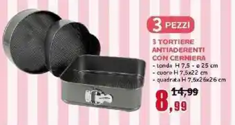 Happy Casa 3 TORTIERE ANTIADERENTI CON CERNIERA offerta