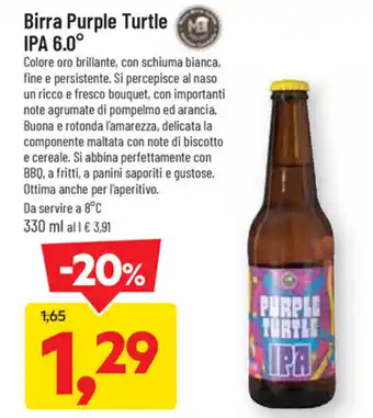 DPiù Purple Turtle IPA 6.0° Birra 330ml offerta