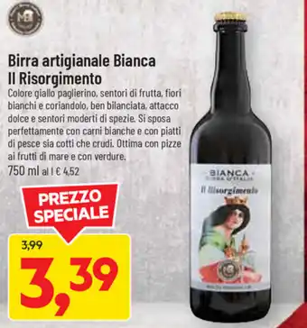 DPiù Il Risorgimento Birra artigianale Bianca 750ml offerta