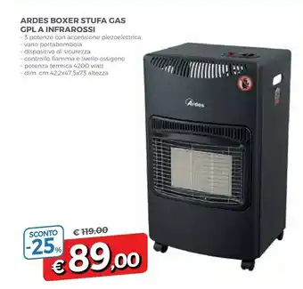 Famila Ardes Boxer Stufa Gas Gpl A Infrarossi 4200 Ww offerta