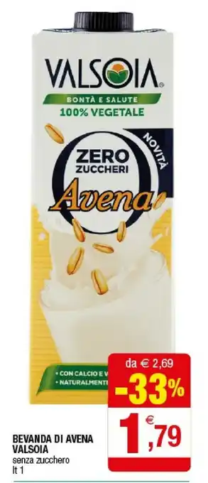 Iperal Valsoia Bevanda Di Avena offerta