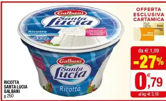 Iperal Galbani Ricotta Santa Lucia 250 G(ml) offerta