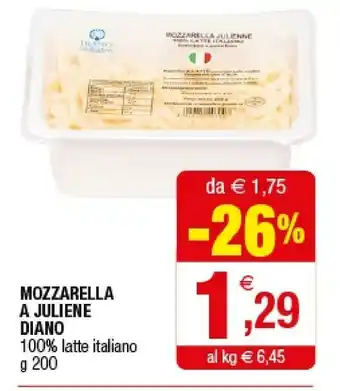 Iperal Diano Mozzarella A Juliene offerta