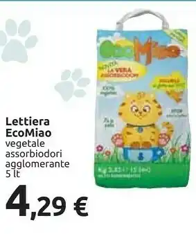 Carrefour EcoMiao Lettiera Vegetale Assorbiodori Agglomerante offerta