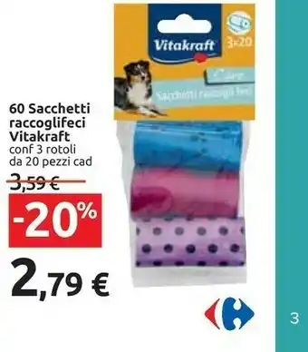 Carrefour Vitakraft Sacchetti Raccoglifeci offerta