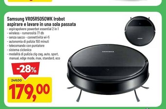 DPiù Samsung VR05R5050WK Aspirapolvere Robot Nero 0,2 L offerta
