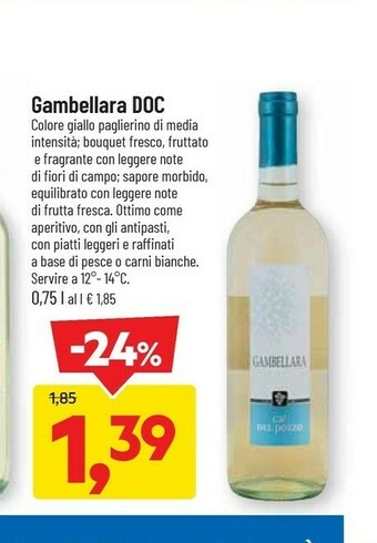 DPiù Gambellara DOC 750 Ml offerta