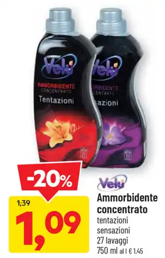 DPiù Velu Ammorbidente concentrato 750ml offerta