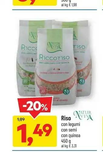 DPiù Natura viva Riso Con Legumi, Con Semi, Con Quinoa offerta
