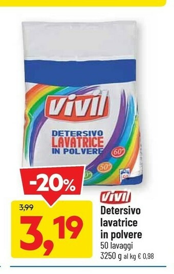 DPiù Vivil Detersivo Lavatrice In Polvere offerta