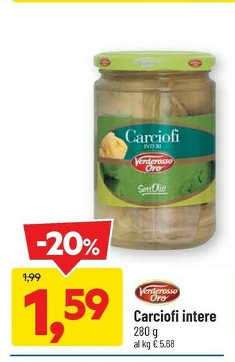 DPiù Verderosso oro Carciofi Intere offerta