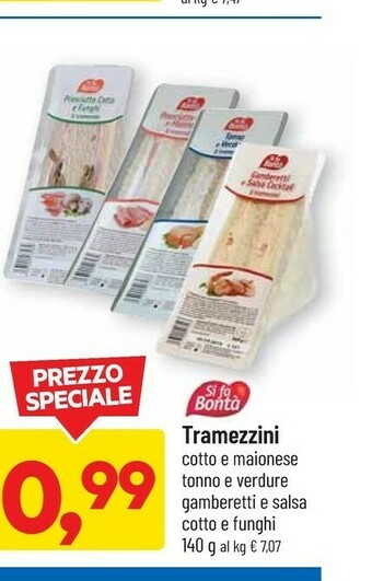 DPiù Si fa bontà Tramezzini Tonno E Verdure offerta