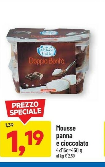 DPiù Natura latte Doppia Bontà Cioccolato 460 G(ml) offerta