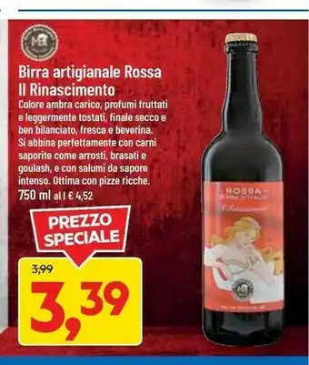 DPiù Ii Rinascimento Birra Artigianale Rossa 750 Ml offerta