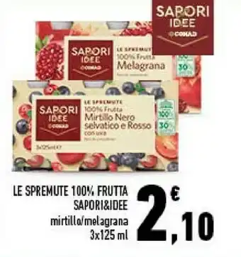 Conad Conad - Le Spremute 100% Frutta Mirtillo Nero Selvatico E Rosso Con Uva 125 G(ml) offerta