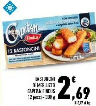 Conad Findus 12 Bastoncini Con 100% Filetti Di Merluzzo 300 G(ml) offerta