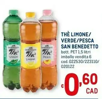 Metro San Benedetto Thè Al Limone 1500 G(ml) offerta