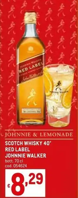 Metro Johnnie Walker Red Label 0.7L Blended Whisky Scotland offerta