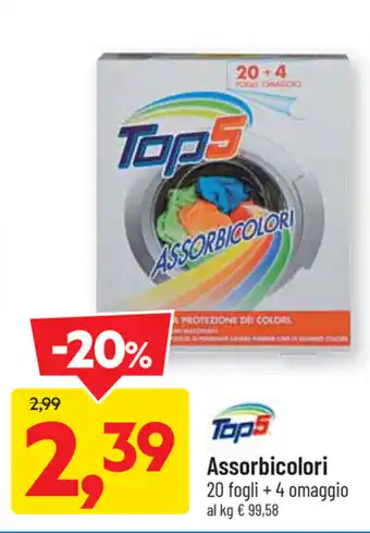 DPiù Top5 Assorbicolori 20 fogli + 4 omaggio offerta
