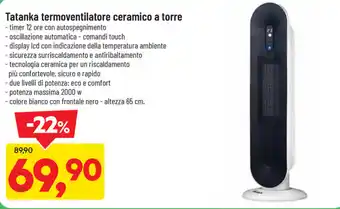 DPiù Tatanka termoventilatore ceramico a torre offerta