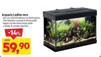 DPiù Acquario Ledline nero 43x24x34cm offerta