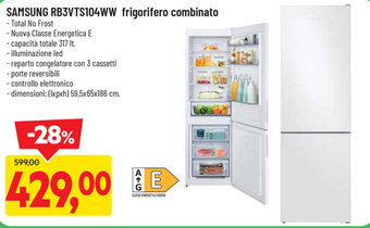 DPiù Samsung RB3VTS104WW frigorifero combinato offerta