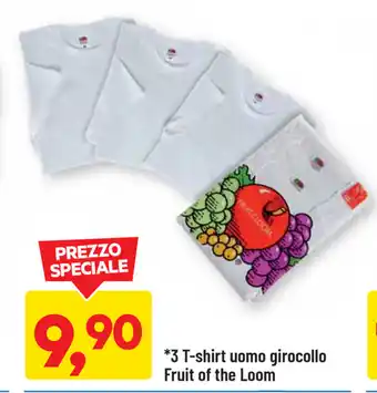 DPiù 3 T-shirt uomo girocollo Fruit of the Loom offerta