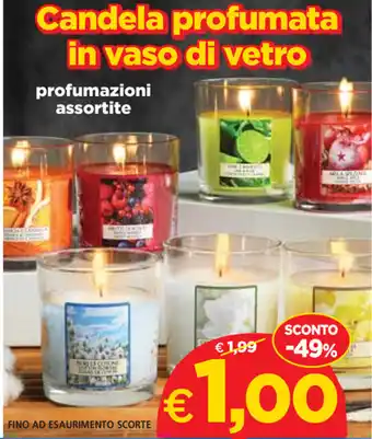 DPiù Candela profumata in vaso di vetro offerta