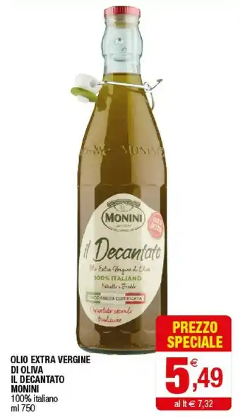 Iperal Monini Olio Extra Vergine Di Oliva Biologico 750 G(ml) offerta