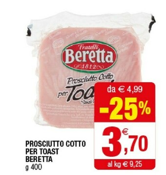 Iperal Beretta Prosciutto Cotto Per Toast offerta