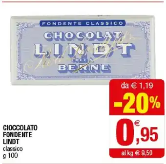 Iperal Lindt Cioccolato Fondente offerta