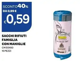 Ekom Virosac Sacchi Rifiuti Famiglia Con Maniglie offerta