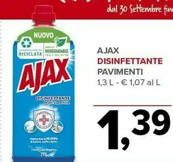 Todis Ajax Disinfettante Pavimenti offerta