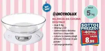 DICTROLUX BILANCIA DA CUCINA DIGITALE