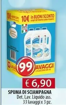 Acqua & Sapone Spuma di Sciampagna Detersivo Lavatrice Liquido offerta