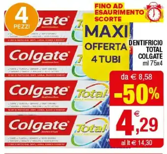 Iperal Colgate Dentifricio Total offerta