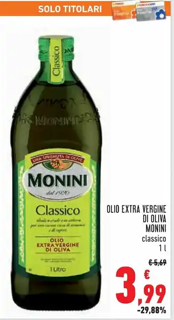 Conad Margherita Monini Olio Extra Vergine di Oliva 1l offerta