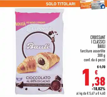 Conad Margherita Bauli Croissant I Classici 6 pezzi 300g offerta
