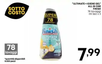 Kanguro "ULTIMATE + IGIENE GEL" ALL IN ONE FINISH 78 lavaggi ml 560 x 3 offerta