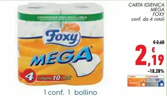Foxy Mega Carta Igienica 4 rotoli