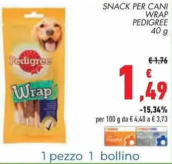 Conad Margherita Pedigree Wrap Snack per Cani 40g offerta