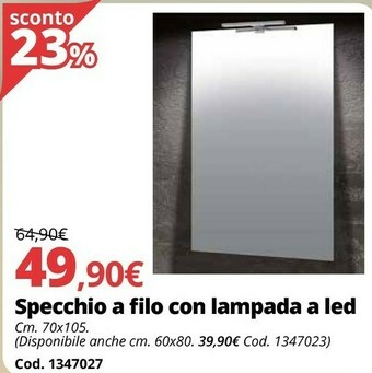 Specchio A Filo Con Lampada A Led