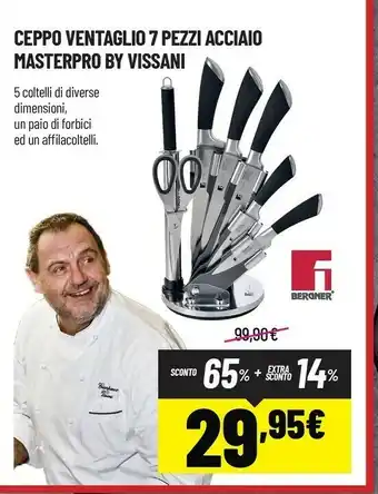 Bergner Ceppo Ventaglio 7 Pezzi Acciaio Masterpro By Vissani