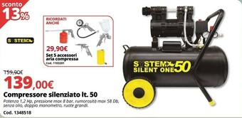 Brico Io Compressore Silenziato Lt. 50 offerta