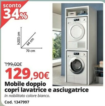 Brico Io Mobile Doppio Copri Lavatrice E Asciugatrice offerta