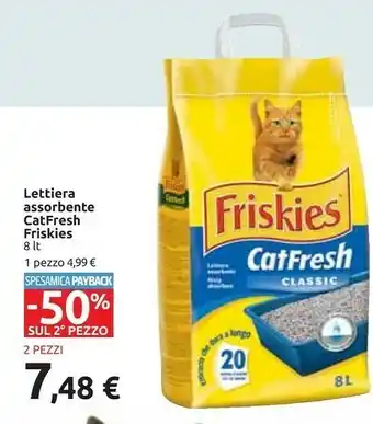 Carrefour Friskies Lettiera Assorbente Catfresh 8000 Ml offerta