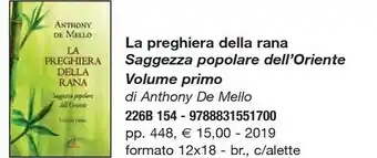 La Preghiera Della Rana Saggezza Popolare Dell'oriente Volume Primo